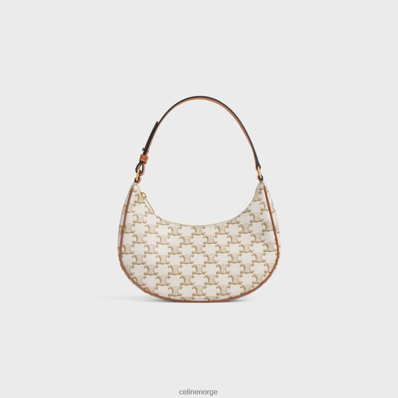 CELINE kvinner ava bag i triomphe canvas & kalveskinn V0PT6160 tilbehør hvit