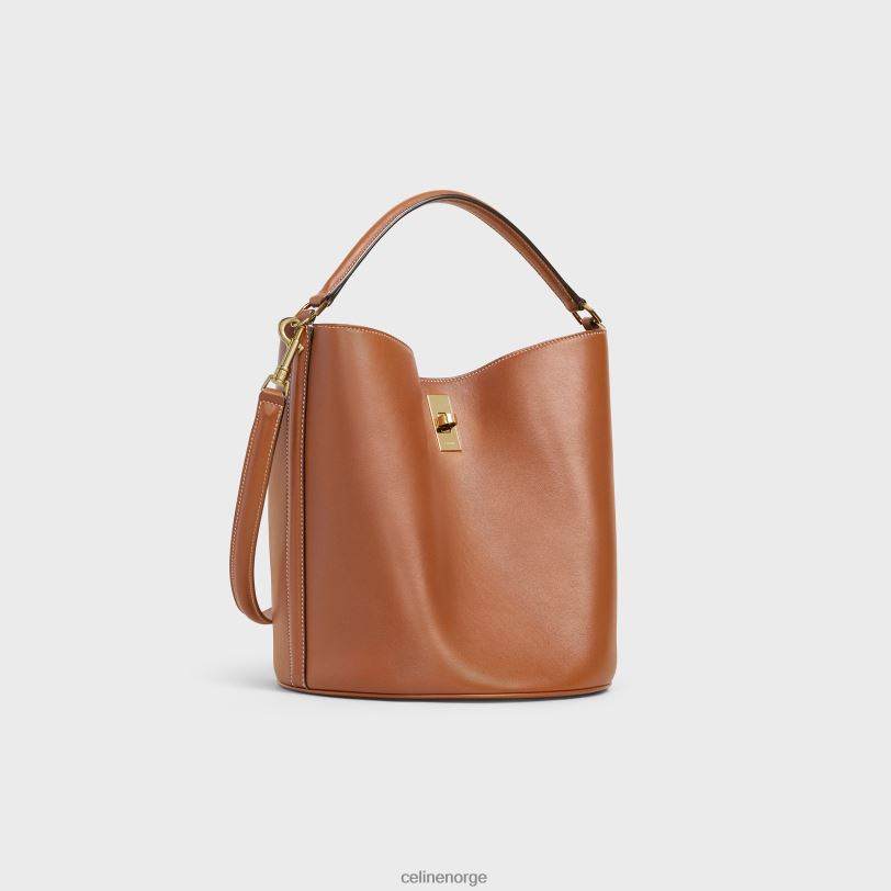 CELINE kvinner bøtte 16 pose i glatt kalveskinn V0PT6146 tilbehør tan