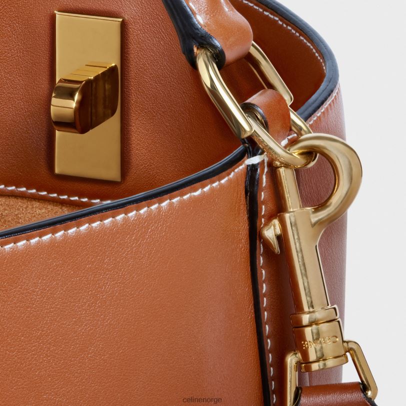 CELINE kvinner bøtte 16 pose i glatt kalveskinn V0PT6146 tilbehør tan