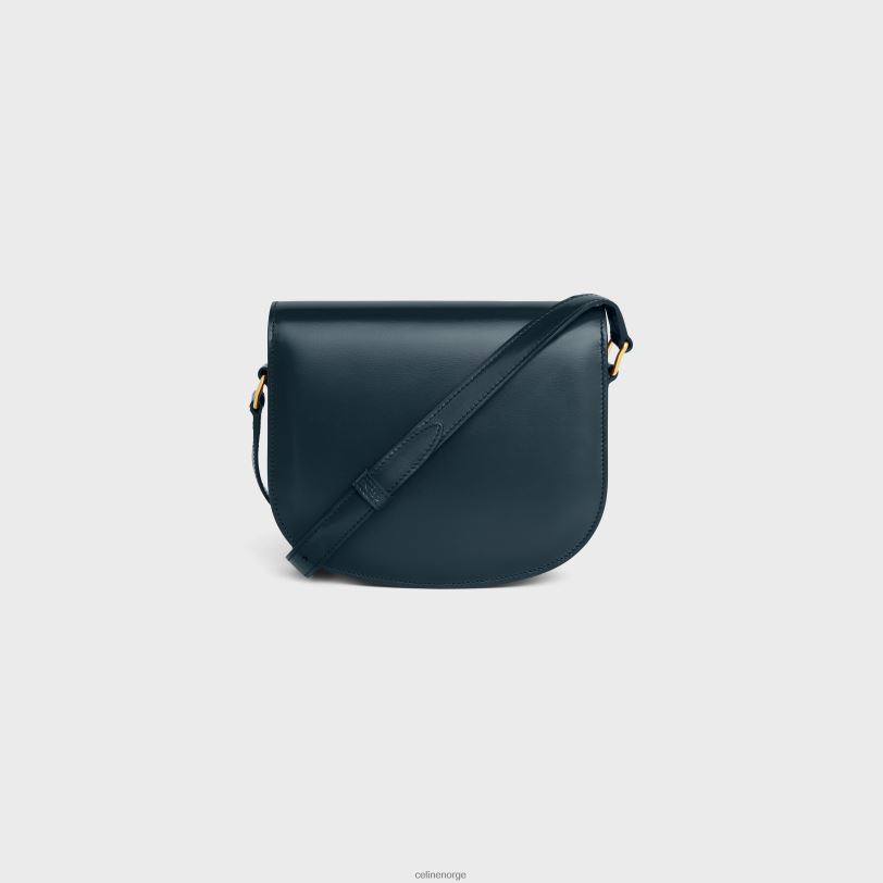 CELINE kvinner besace clea i skinnende kalveskinn V0PT6172 tilbehør marineblå