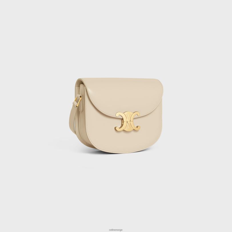 CELINE kvinner besace clea i skinnende kalveskinn V0PT6174 tilbehør pampa