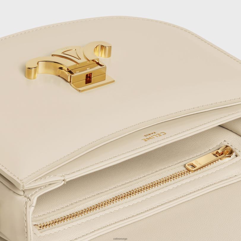 CELINE kvinner besace clea i skinnende kalveskinn V0PT6174 tilbehør pampa