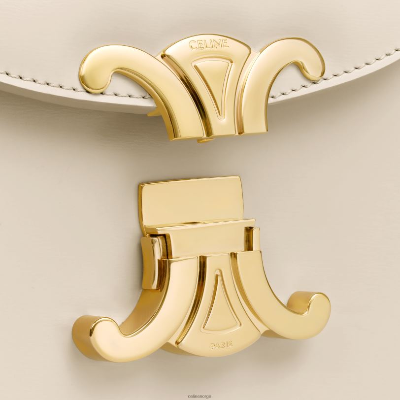 CELINE kvinner besace clea i skinnende kalveskinn V0PT6174 tilbehør pampa