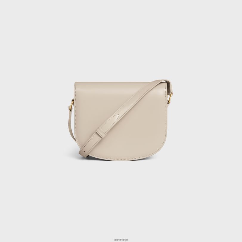 CELINE kvinner besace clea i skinnende kalveskinn V0PT659 tilbehør lett stein