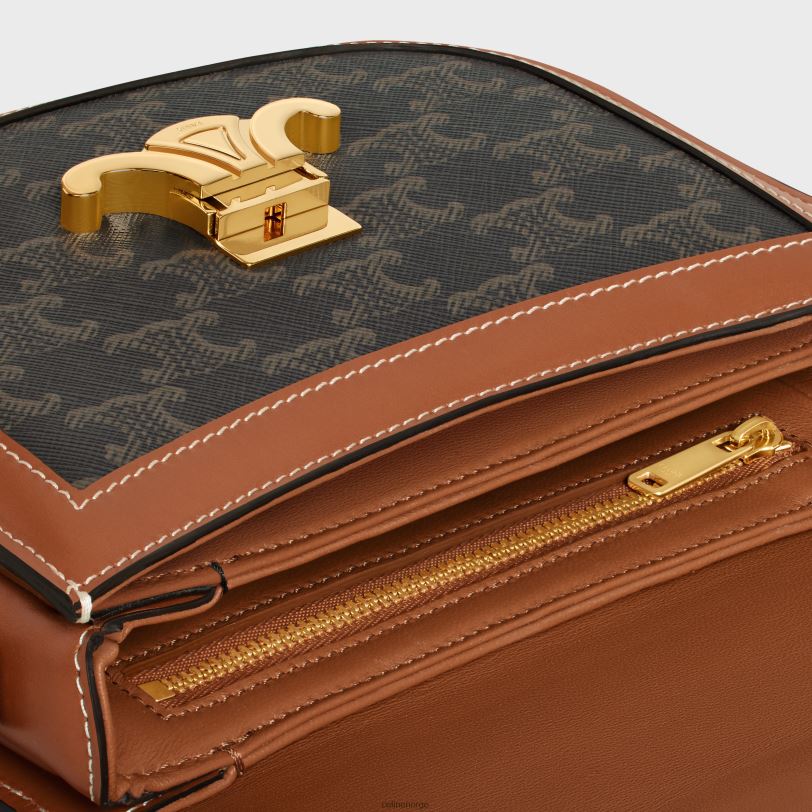 CELINE kvinner besace clea i triomphe-lerret og kalveskinn V0PT6177 tilbehør tan