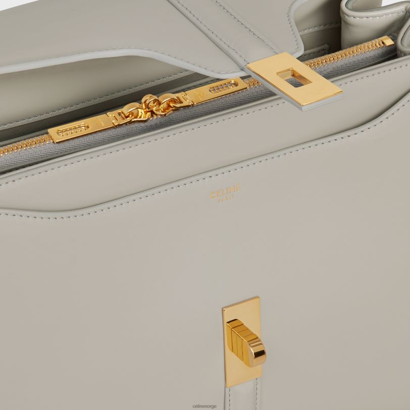 CELINE kvinner classique 16 veske i satinert kalveskinn V0PT6121 tilbehør lett stein