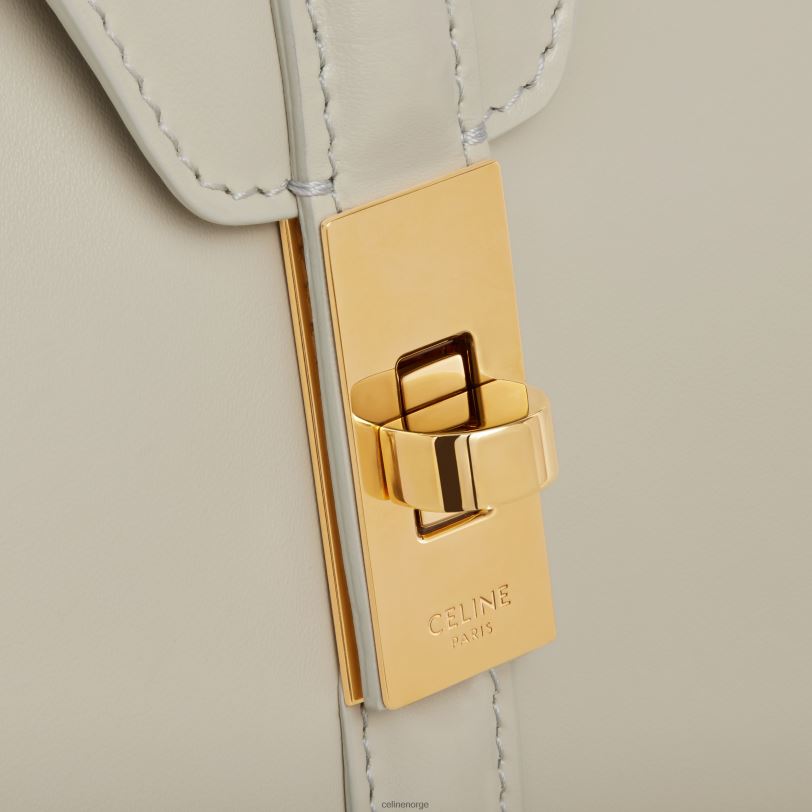 CELINE kvinner classique 16 veske i satinert kalveskinn V0PT6121 tilbehør lett stein