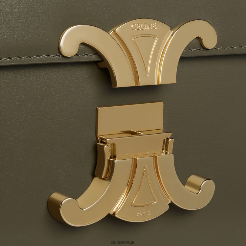 CELINE kvinner classique triomfveske i skinnende kalveskinn V0PT621 tilbehør mørk oliven