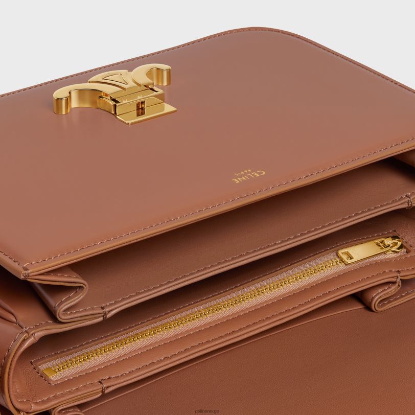 CELINE kvinner classique triomfveske i skinnende kalveskinn V0PT696 tilbehør bronse