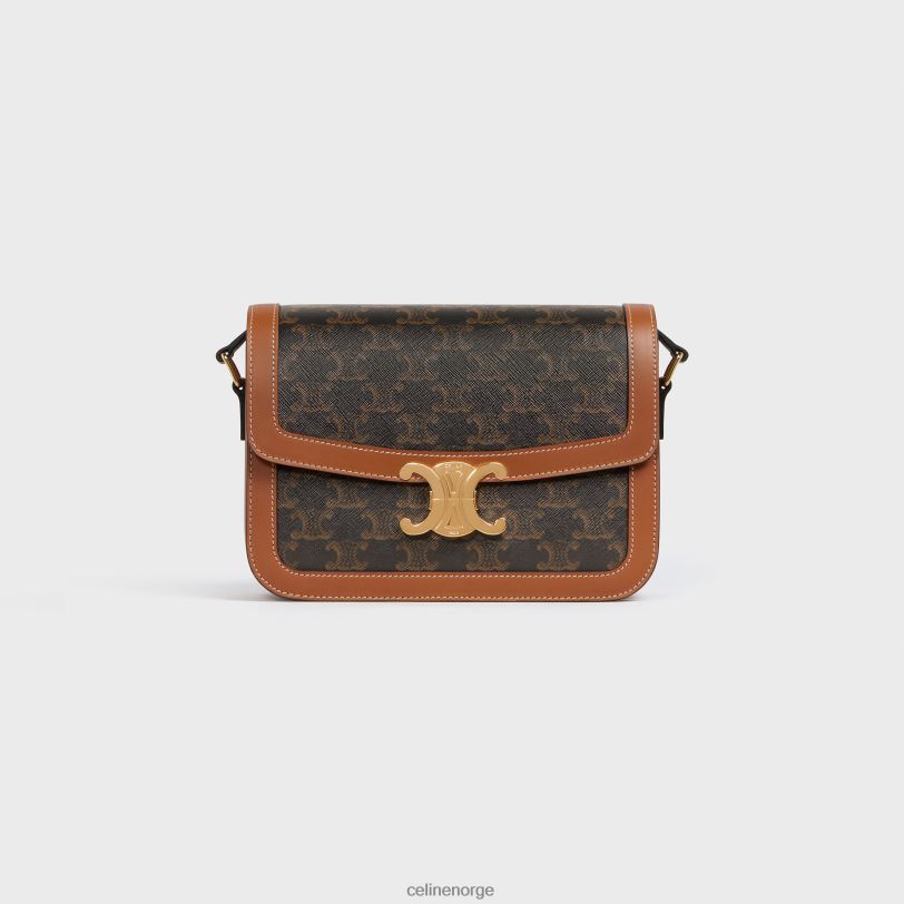 CELINE kvinner classique triomfveske i triomf-lerret og kalveskinn V0PT690 tilbehør tan