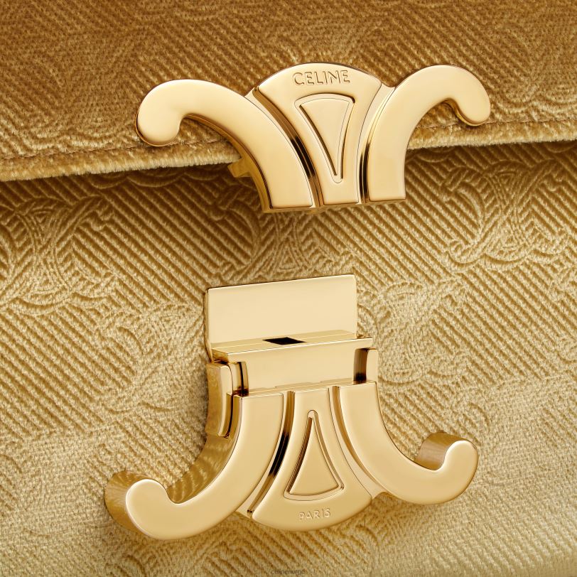 CELINE kvinner kjede skulderveske claude i fløyel med triomf over det hele V0PT6185 tilbehør gull