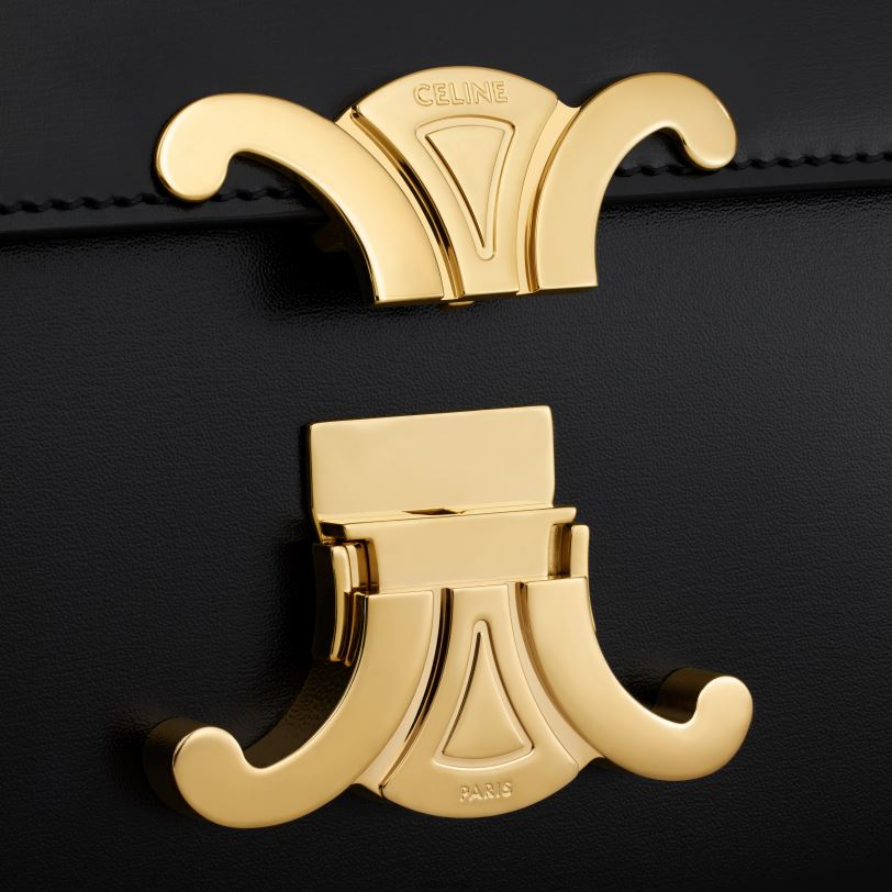 CELINE kvinner kjede skulderveske claude i skinnende kalveskinn V0PT6178 tilbehør svart