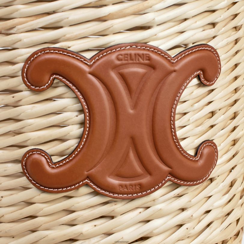 CELINE kvinner kurv i flettet og kalveskinn V0PT6299 tilbehør tan