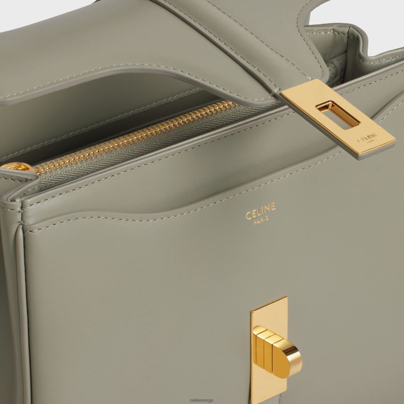 CELINE kvinner liten 16-pose i satinert kalveskinn V0PT6125 tilbehør grønn leire