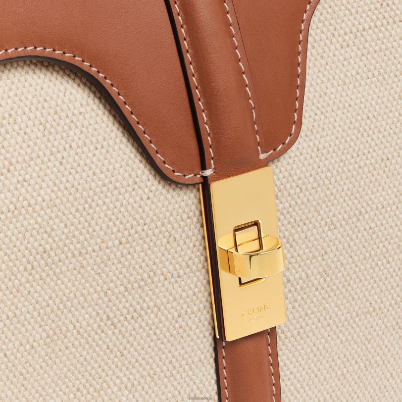 CELINE kvinner liten 16-pose i tekstil og naturlig kalveskinn V0PT6128 tilbehør naturlig/brun