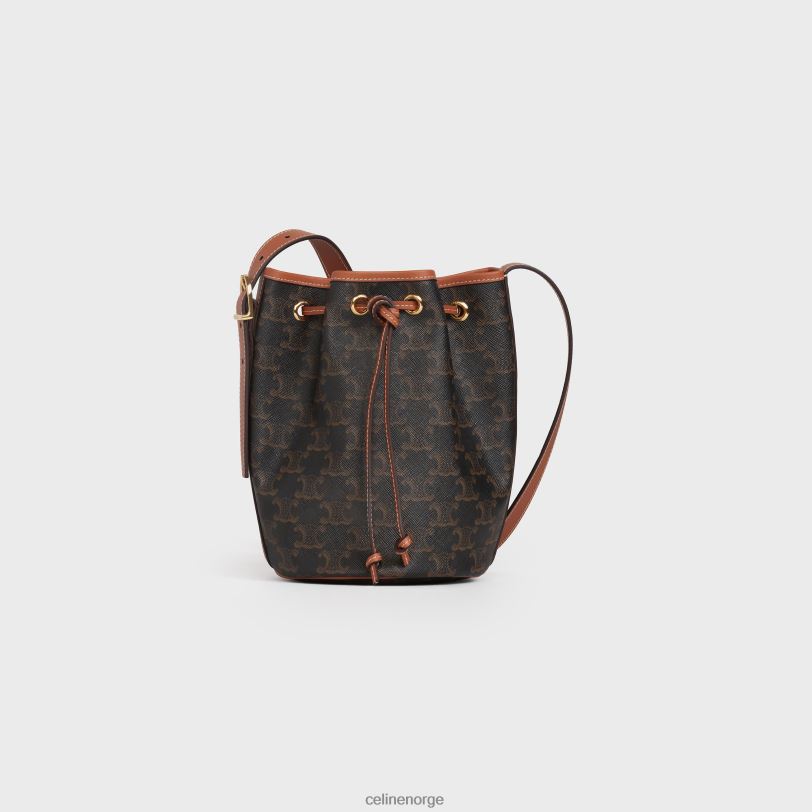 CELINE kvinner liten snorveske i triomphe canvas & kalveskinn V0PT6234 tilbehør tan