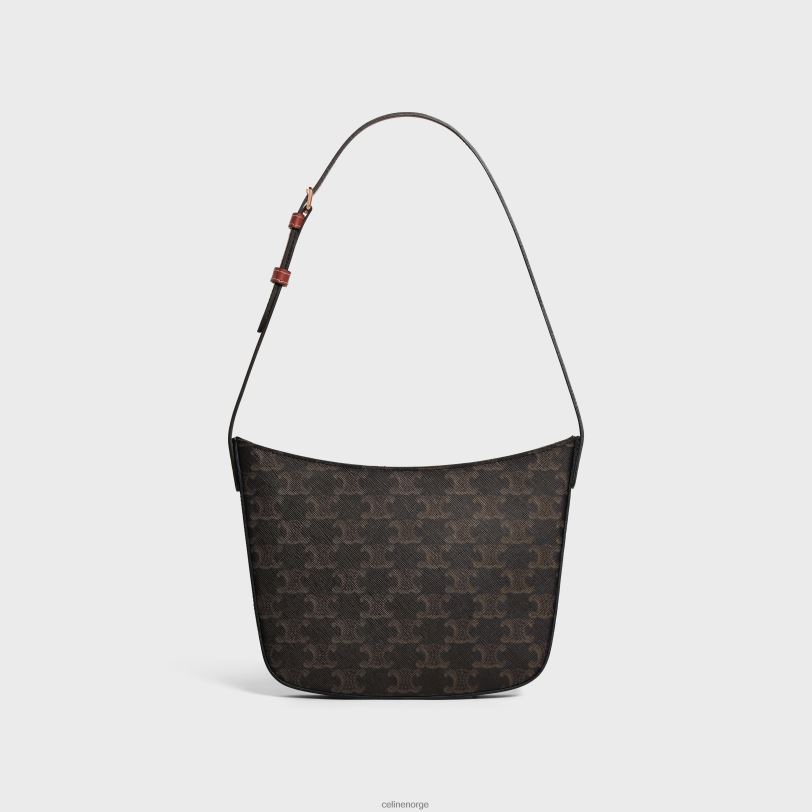 CELINE kvinner medium croque bag i triomphe canvas & kalveskinn V0PT6229 tilbehør tan