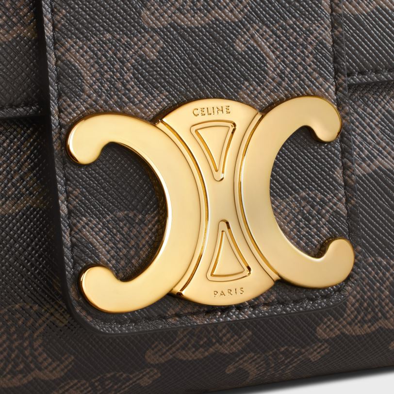 CELINE kvinner medium victoire bag i triomphe canvas V0PT67 tilbehør tan