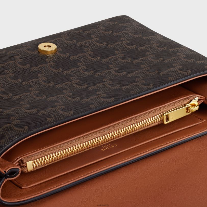 CELINE kvinner medium victoire bag i triomphe canvas V0PT67 tilbehør tan