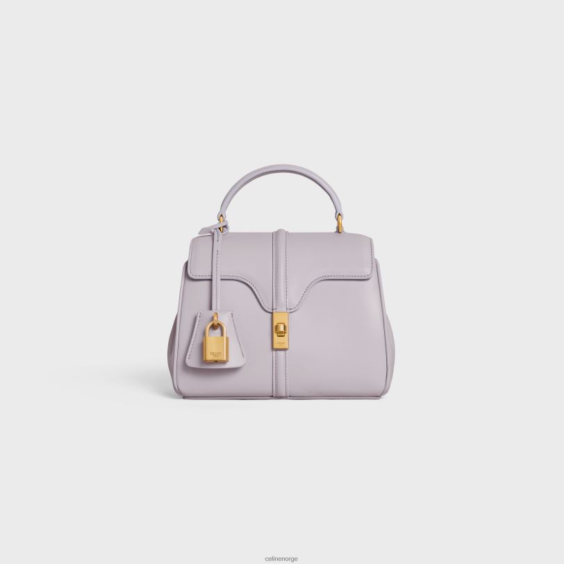 CELINE kvinner mini 16 i satinert kalveskinn V0PT6133 tilbehør lys syrin