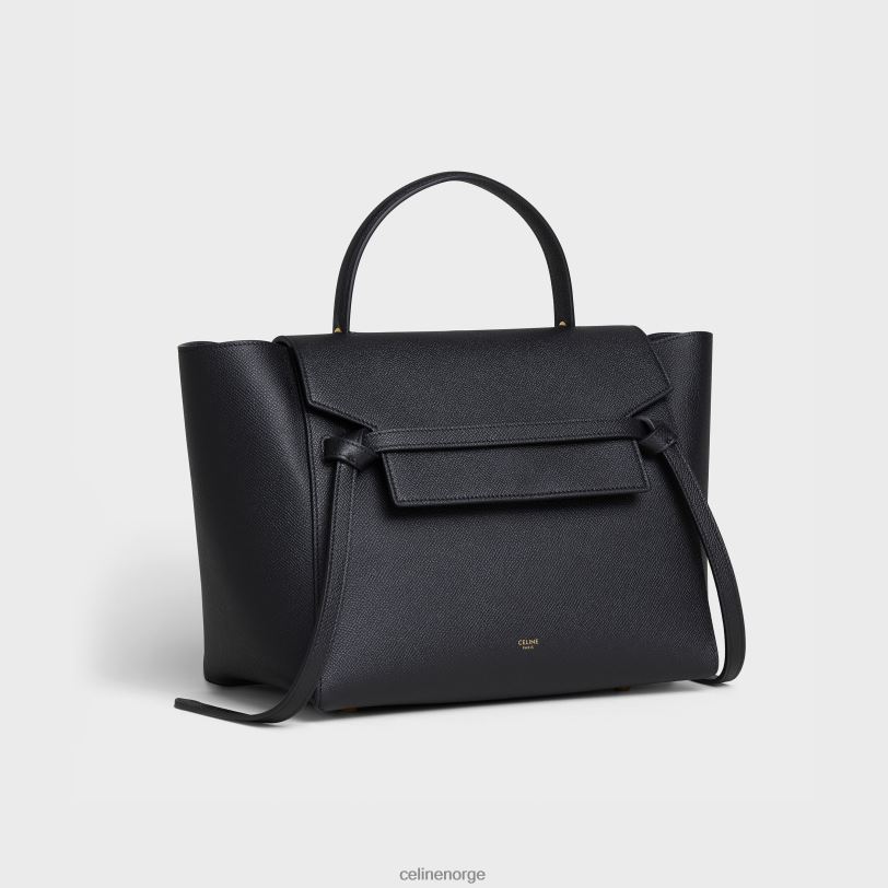 CELINE kvinner mini beltepose i kornet kalveskinn V0PT6261 tilbehør svart