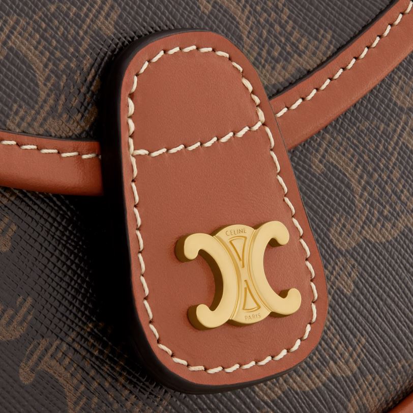 CELINE kvinner mini besace i triomf-lerret og kalveskinn V0PT6226 tilbehør tan