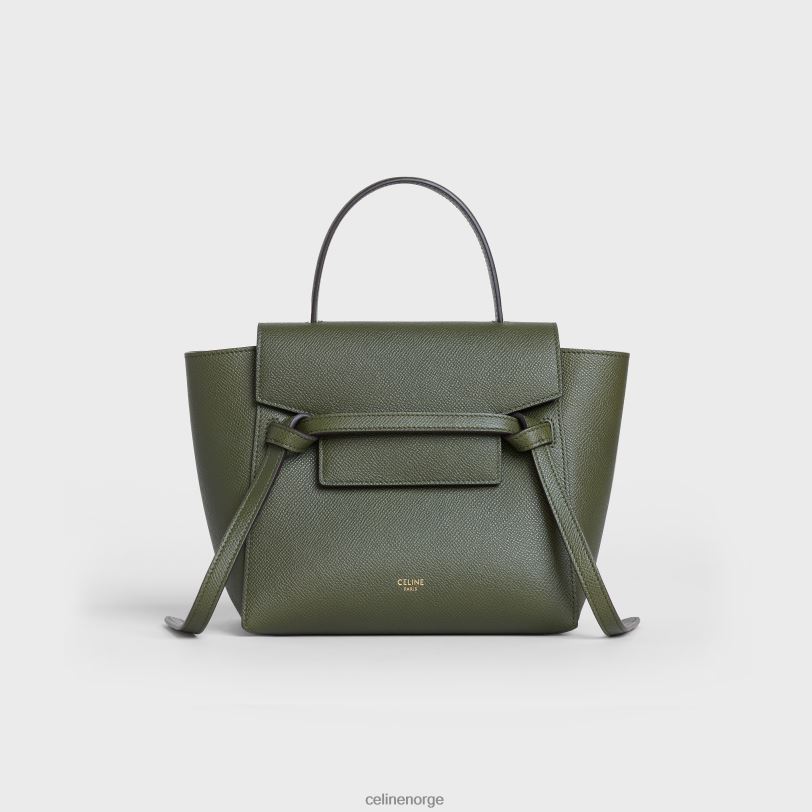CELINE kvinner nano beltepose i kornet kalveskinn V0PT6270 tilbehør kaki
