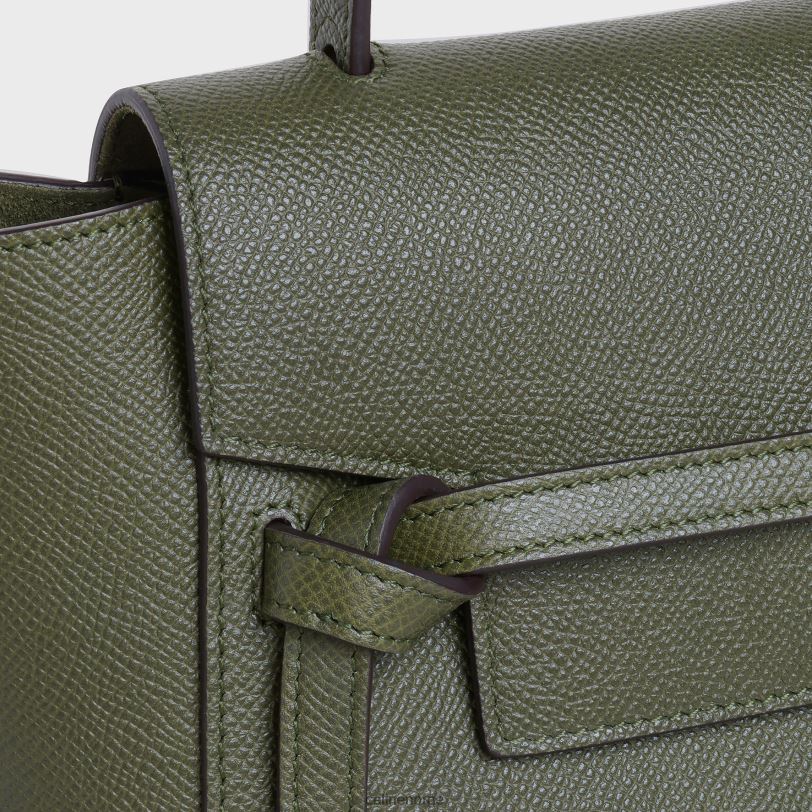 CELINE kvinner nano beltepose i kornet kalveskinn V0PT6270 tilbehør kaki