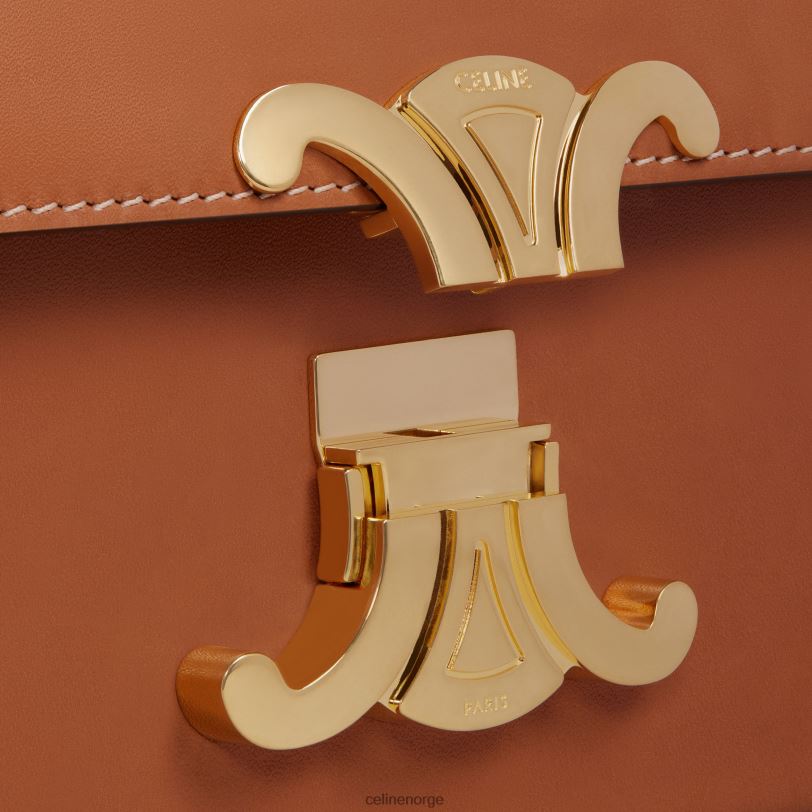 CELINE kvinner skulderveske claude i naturlig kalveskinn V0PT654 tilbehør tan