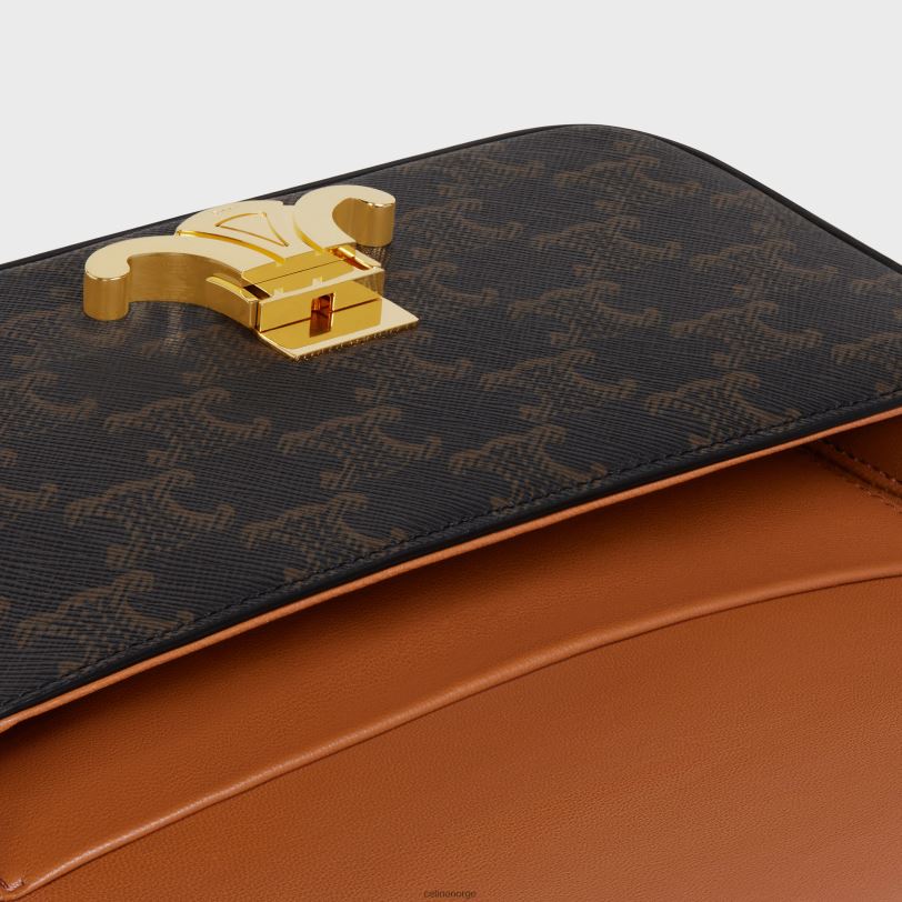 CELINE kvinner skulderveske claude i triomphe canvas & kalveskinn V0PT6192 tilbehør tan