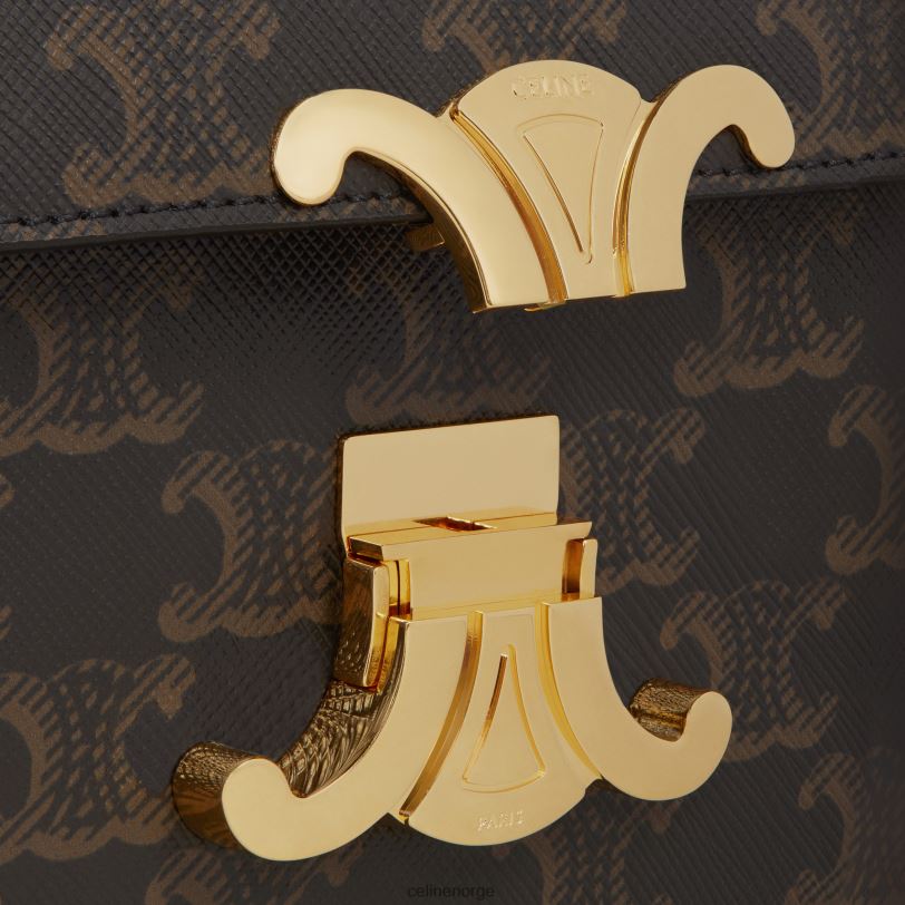 CELINE kvinner skulderveske claude i triomphe canvas & kalveskinn V0PT6192 tilbehør tan