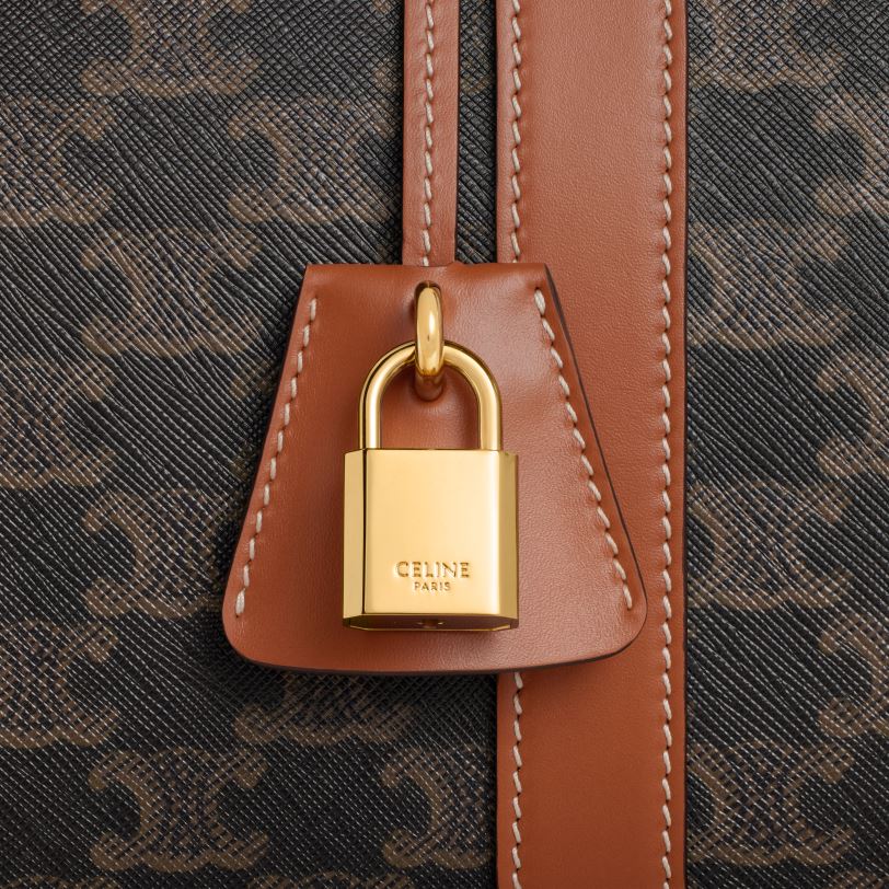 CELINE kvinner stor reiseveske i triomphe canvas & kalveskinn V0PT686 tilbehør tan