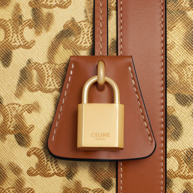 CELINE kvinner stor reiseveske i triomphe canvas med trykk V0PT687 tilbehør leopard