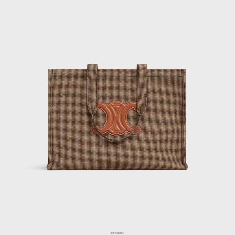 CELINE kvinner store cabas thais i pied de poule tekstil V0PT6241 tilbehør flerfarget