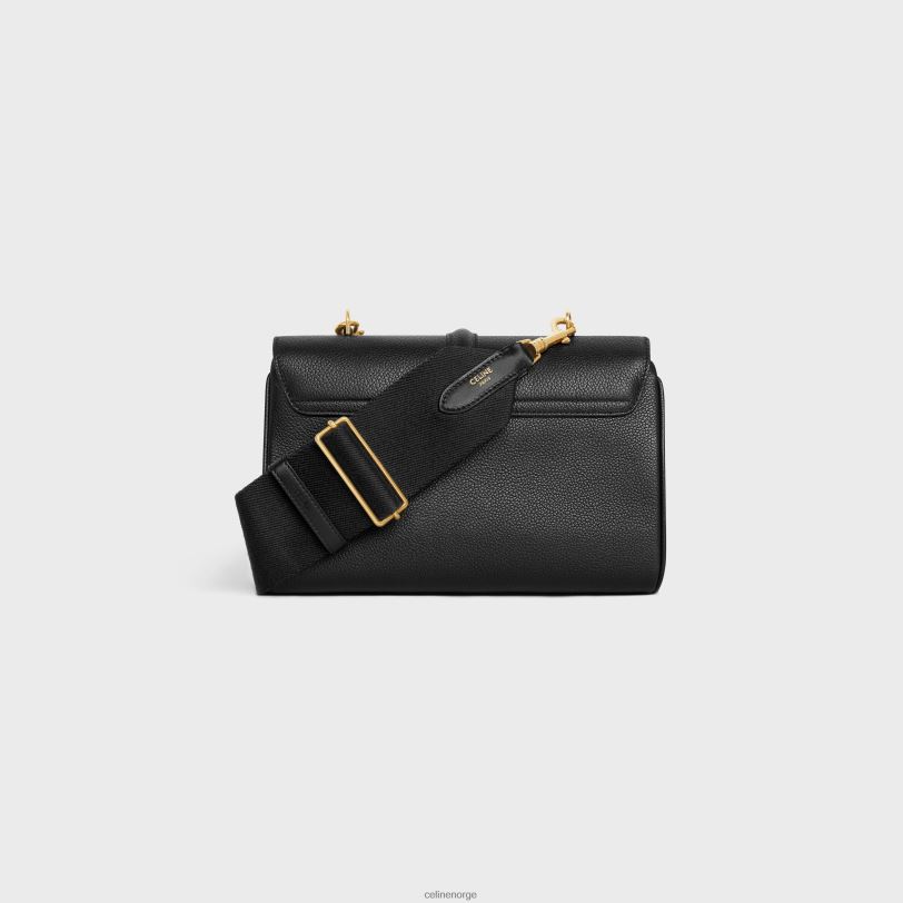 CELINE kvinner teen soft 16 i smidig kornet kalveskinn V0PT667 tilbehør svart