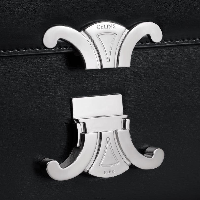 CELINE kvinner tenåringstriomfveske i skinnende kalveskinn V0PT6105 tilbehør svart