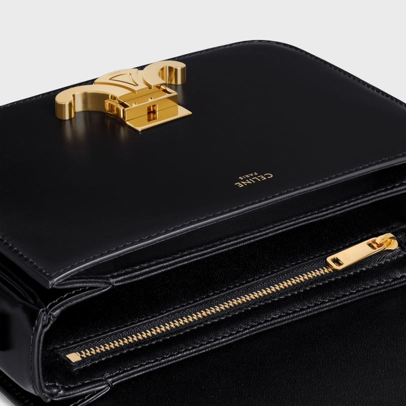 CELINE kvinner tenåringstriomfveske i skinnende kalveskinn V0PT61 tilbehør svart