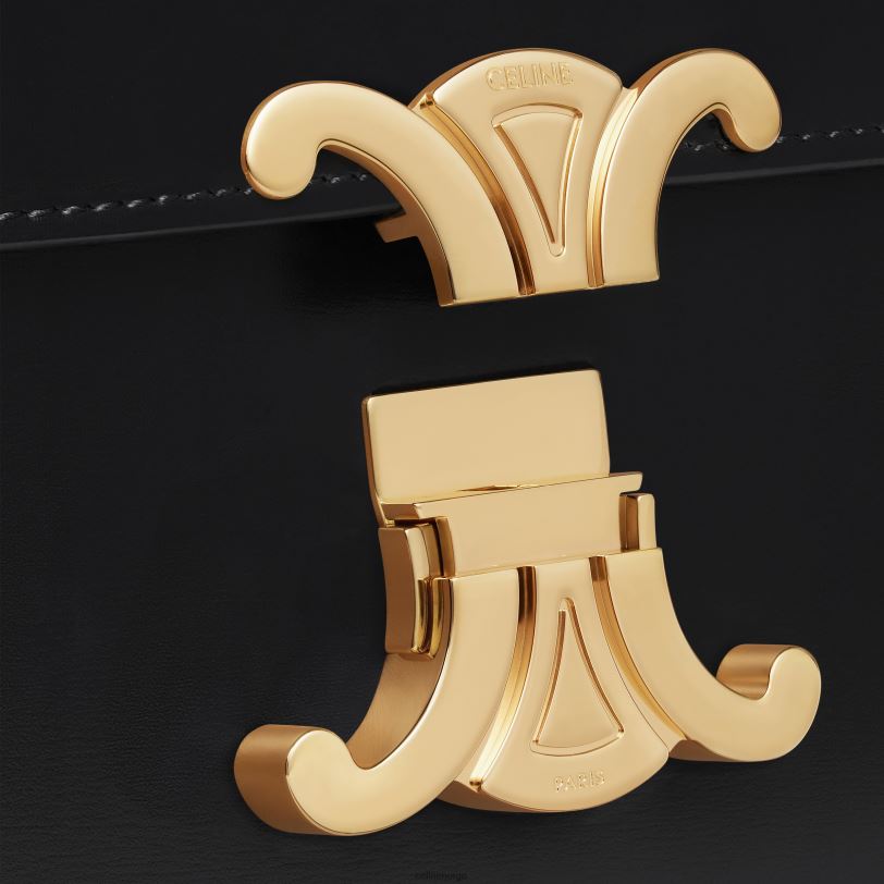 CELINE kvinner tenåringstriomfveske i skinnende kalveskinn V0PT61 tilbehør svart