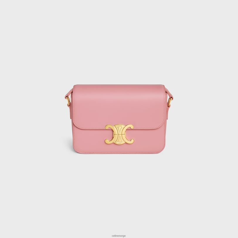 CELINE kvinner tenåringstriomfveske i skinnende kalveskinn V0PT647 tilbehør rose