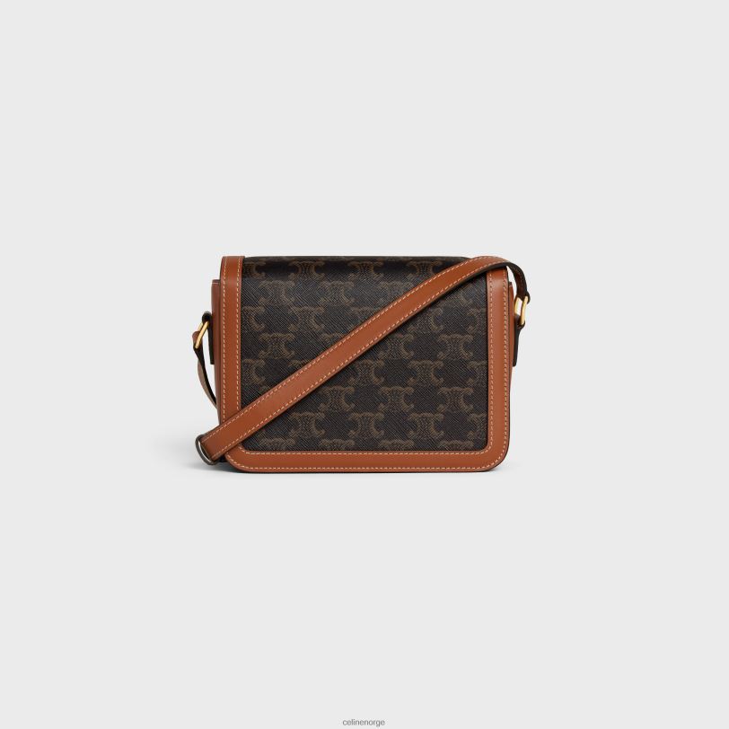 CELINE kvinner tenåringstriomfveske i triomf-lerret og kalveskinn V0PT64 tilbehør tan