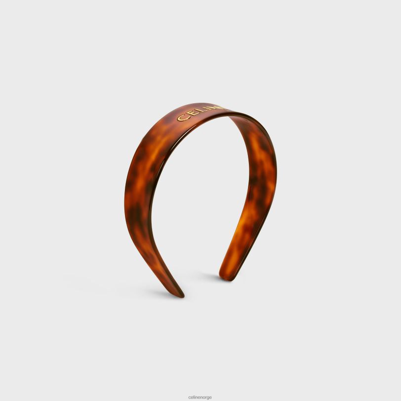 CELINE kvinner hårtilbehør pannebånd i acetat og stål V0PT61248 tilbehør blond havana/gull