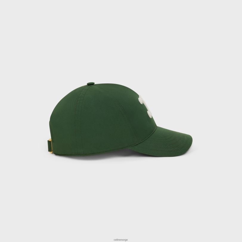 CELINE kvinner triomphe baseballcaps i bomull V0PT61047 tilbehør vert bouteille