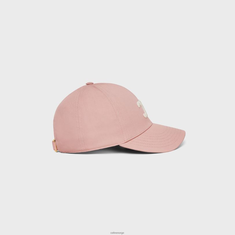 CELINE kvinner triomphe baseballcaps i bomull V0PT61160 tilbehør vintage rosa