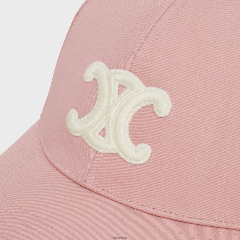 CELINE kvinner triomphe baseballcaps i bomull V0PT61160 tilbehør vintage rosa