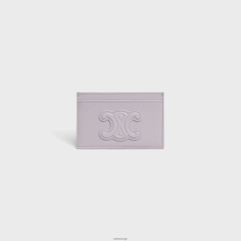 CELINE kvinner kortholder cuir triomphe i skinnende kalveskinn V0PT6498 tilbehør lys syrin