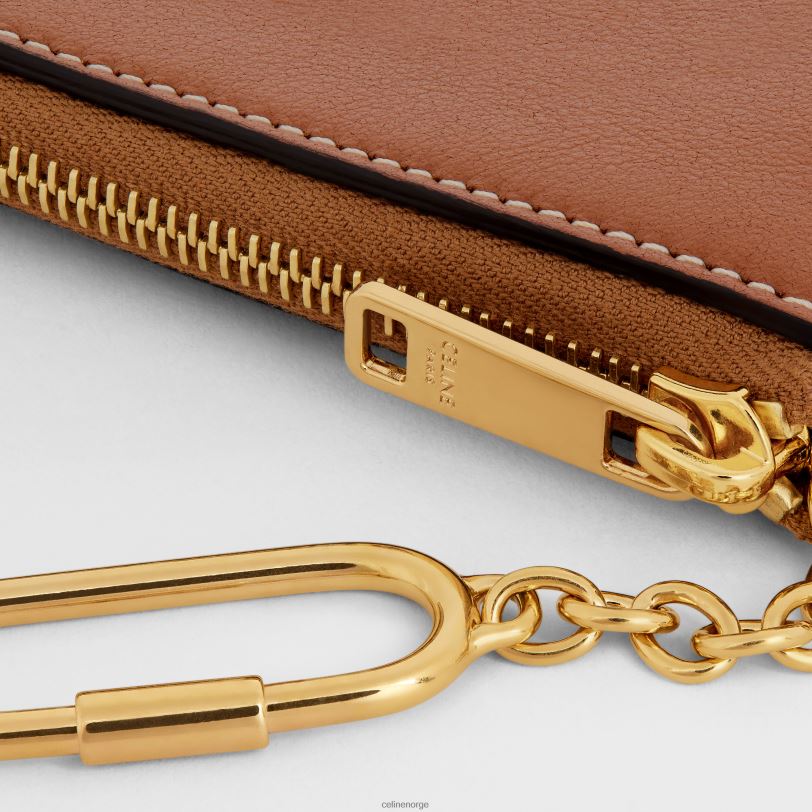 CELINE kvinner mynt- og kortveske cuir triomphe i glatt kalveskinn V0PT6496 tilbehør tan