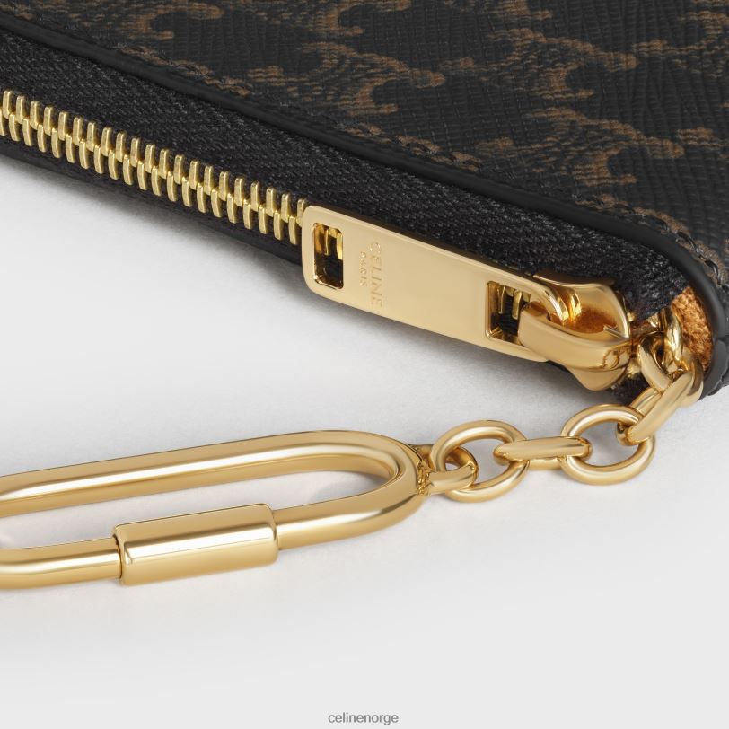 CELINE kvinner mynt- og kortveske i triomf-lerret V0PT6504 tilbehør svart