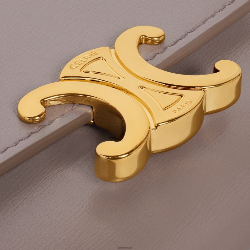 CELINE kvinner kompakt lommebok med mynttriomf i skinnende kalveskinn V0PT6409 tilbehør småstein