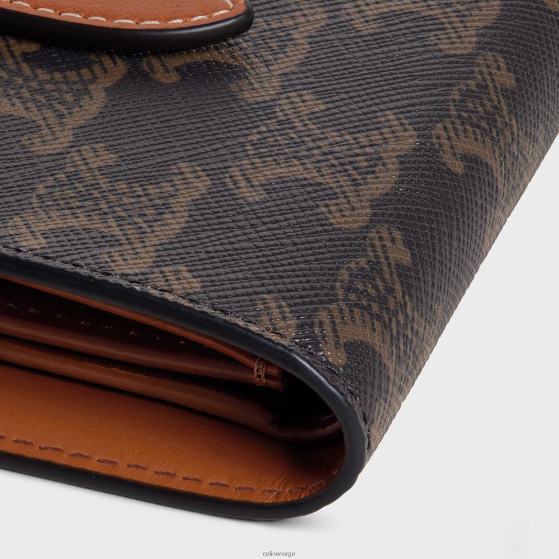 CELINE kvinner liten lommebok i triomphe canvas & lammeskinn V0PT6480 tilbehør tan