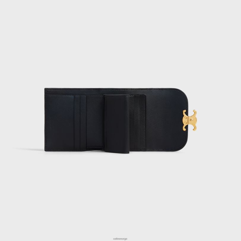 CELINE kvinner liten lommebok triomf i niloticus krokodille V0PT6464 tilbehør svart